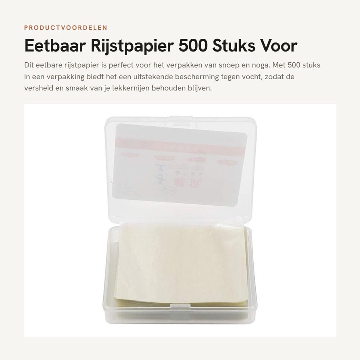 Dailygoods- Rijstpapier Eetbaar - 500 Stuks Wafelpapier - Natbestendig Inpakblad - 3x3,5 Inch - Bescherming Snoep - Versheid Behouden