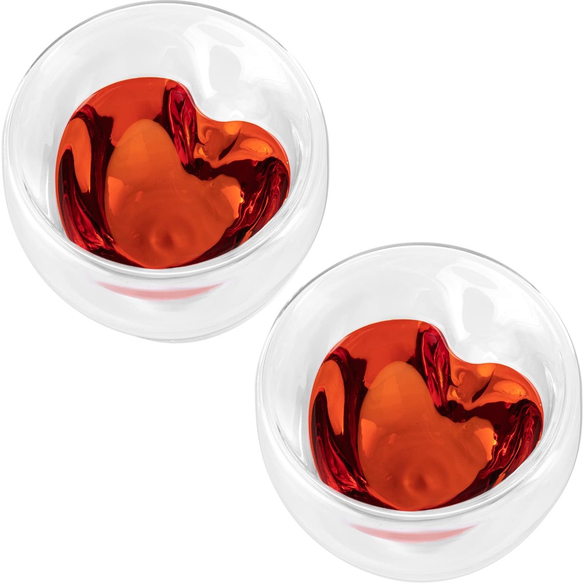Dailygoods - Dubbelwandige Hartvormige Glazen - Thermoglazen voor Warme en Koude Dranken