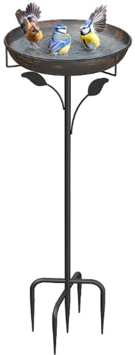 Dailygoods- Vogelbad Robuust Metalen - Vogelbad Buiten - Vogeldrinkschaal - Vogelbad op Voet - Decoratie Tuin - Weerbestendig en Duurzaam - Vogelvoederbak