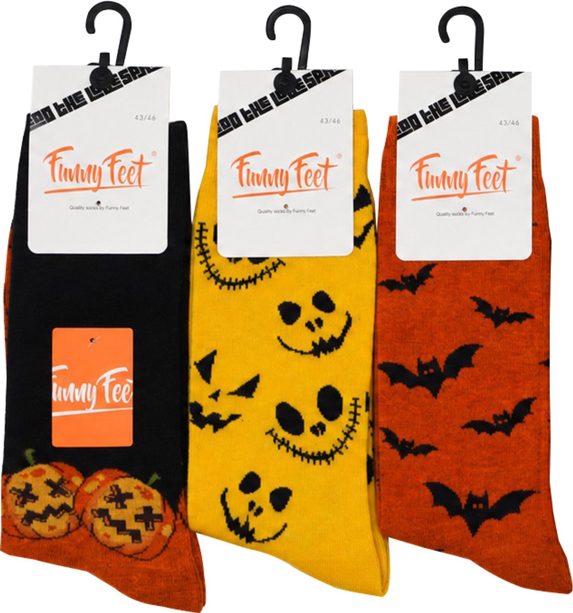 Funny Feet socks - Happy kousen halloween - cadeau - grappige sokken - 6 paar - Maat 39-42