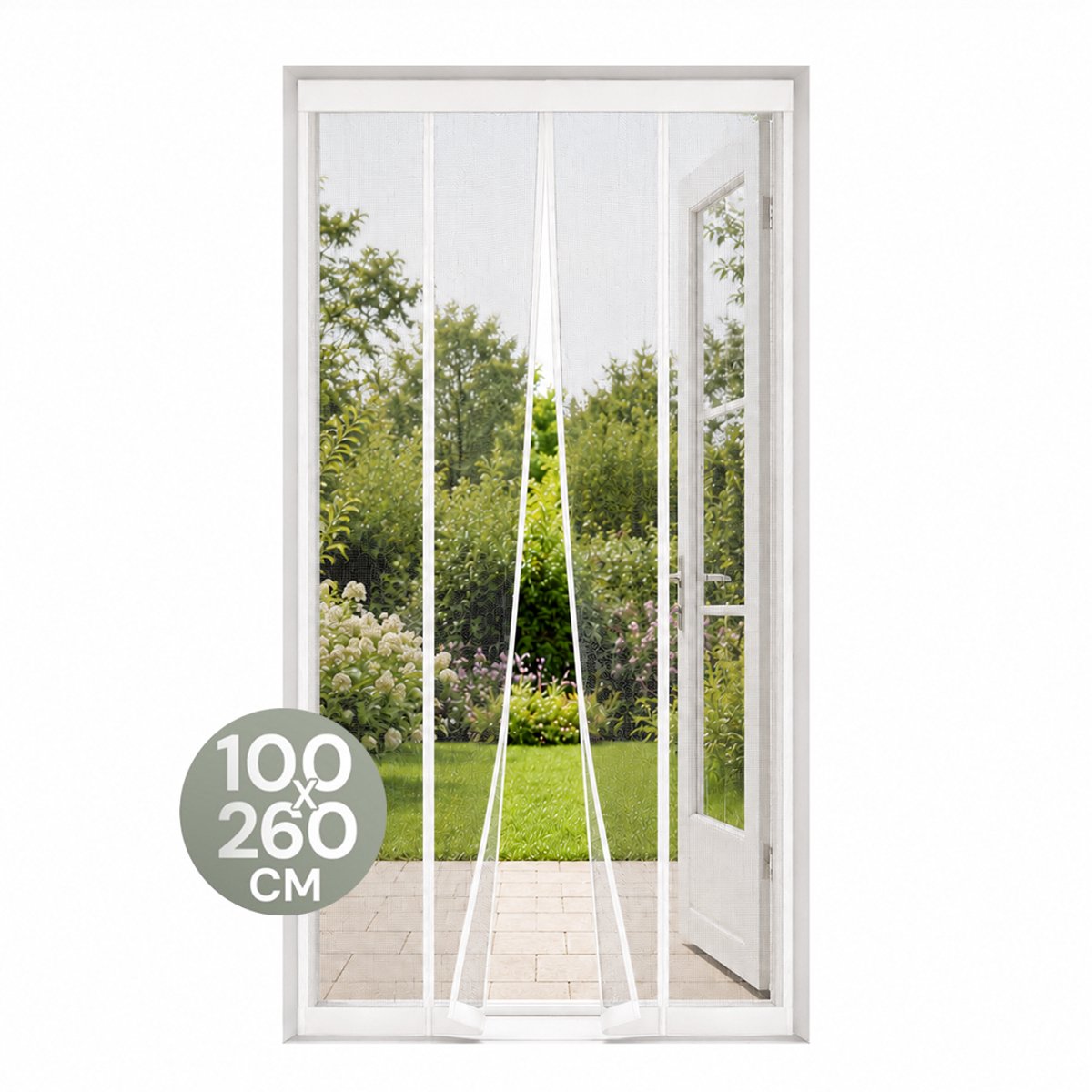 O'DADDY® Vliegengordijn Lamellenhor - 100x260 cm - Deurgordijn - Hordeur - Aanpasbaar Ontwerp - Glasvezel - Deurhor Wit