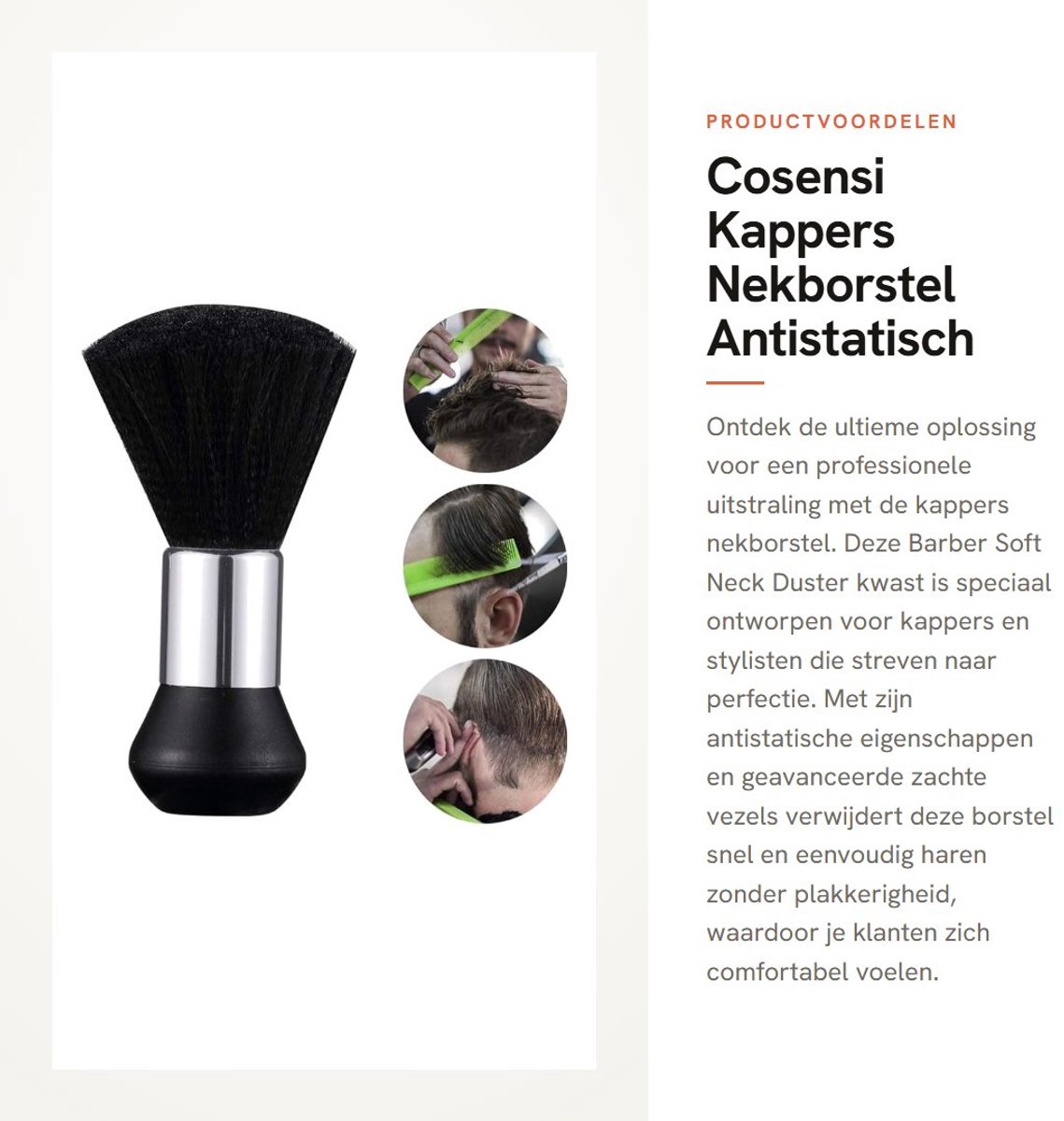 Dailygoods- Nekborstel Antistatisch - Kappersmantel - Ergonomisch Handvat - Zachte Vezels - Verwijdert Haren Snel - Comfortabel Gebruik - Haarborstel