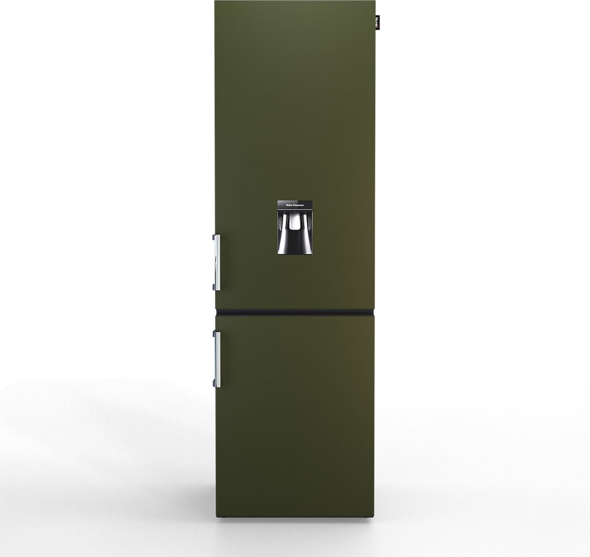 NUNKI LARGEH2O-AMIL / Combi Bottom Koelkast, E klasse, 268l, Waterdispenser, Military Green, Matte (ALL sides)