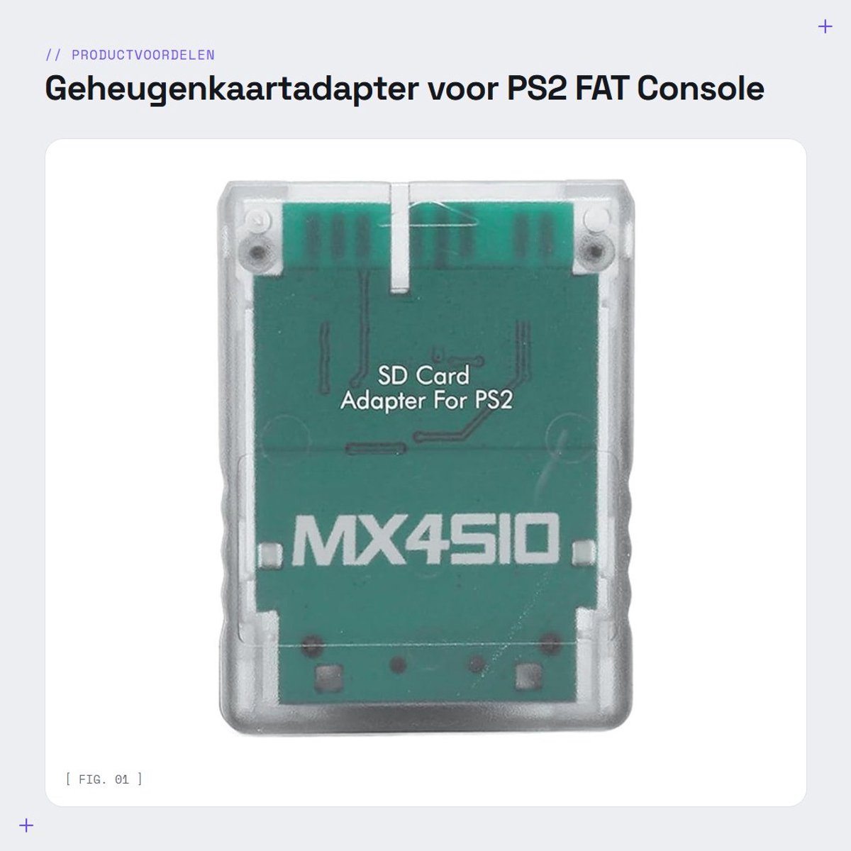 Dailygoods - Geheugenkaartadapter voor PS2 FAT Console