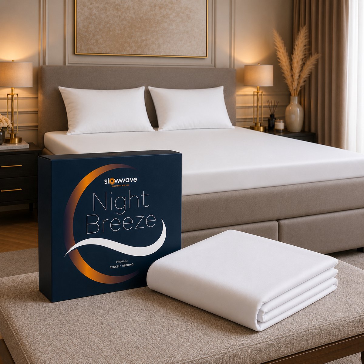 Slowwave NightBreeze hoeslaken voor topper - 100% TENCEL™ lyocell - Extreem zacht/comfortabel - Altijd een heerlijke slaaptemperatuur - Vochtregulerend - Hypoallergeen & antibacterieel - Sterk & kleurvast - Kleur: Arctic White - Formaat: 160x210x15cm