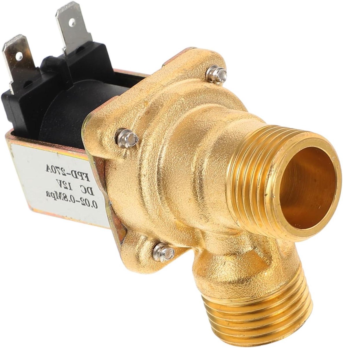 Elektrische Waterklep - Magneetventiel Messing - Waterregeling Tuin - Nauwkeurige Controle - 6.5 x 6 x 3.5 cm - Goudkleurig