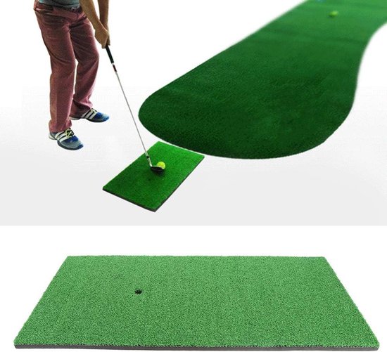 Golf Hitting Mat - Oefen Gras - Golf Vaardigheid Trainen - Draagbaar En Opvouwbaar - 61 x 31 cm - Groen van GOLF — afbeelding 3