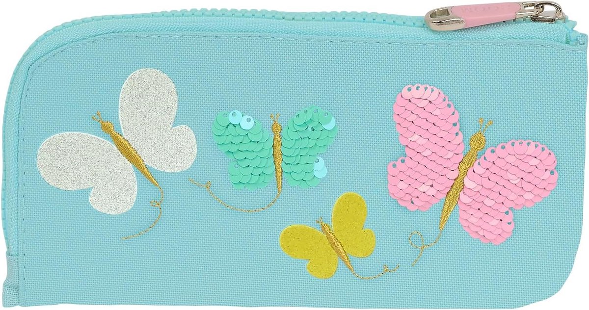 Etui Kinderen - Pennendoosje School - Schoolspullen Opbergen - Recyclebaar Materiaal - 23 x 11 cm - Lichtblauw