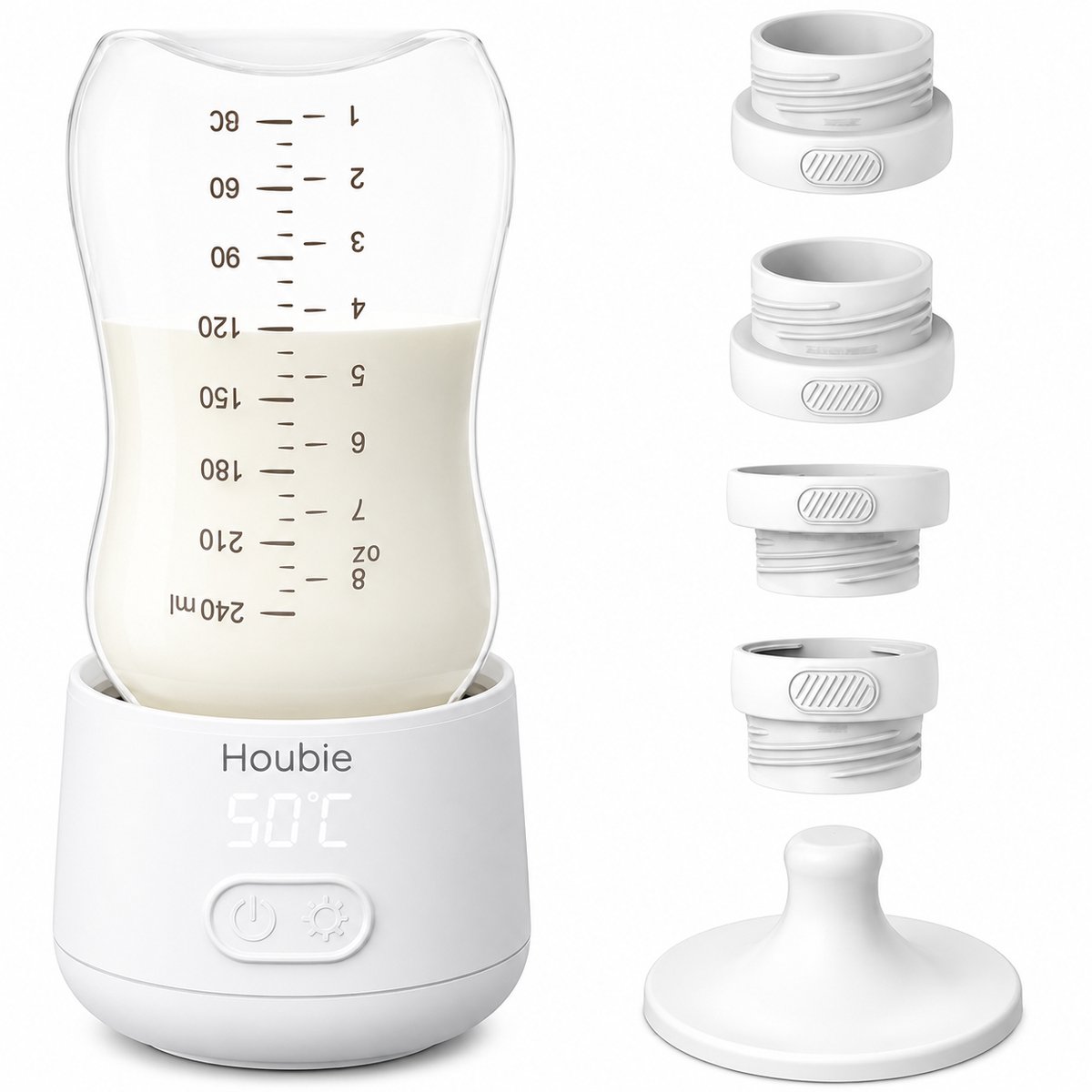 Bol.com HOUBIE® Baby - Flessenwarmer Draagbaar - Baby Flessenwarmer Onderweg - Draagbare Flessenwarmer - 4 Temperatuurniveaus - ... aanbieding