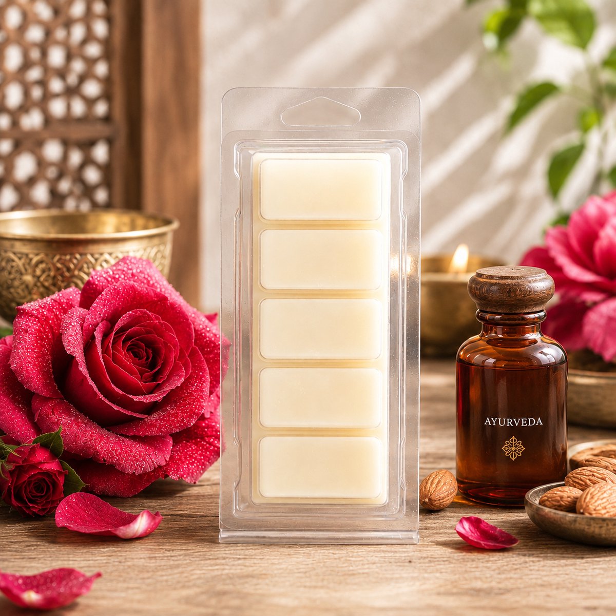 Waxmelts Ayurveda - Snapbar - 55 gram - Sojawas - Handmade - Dierproefvrij - Vegan - Huisparfum - Voor in geurbrander - Waxbrander - Geur in huis - Wax melt - Geurkaars - Parfum