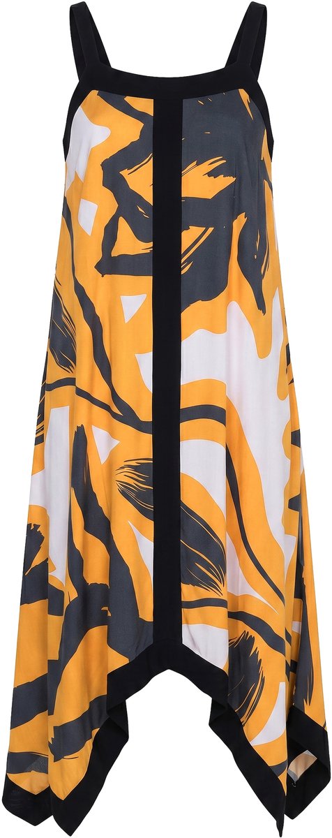 Angel of Style - Dames - Maxi-jurk van jersey mouwloze A-lijn bloemenpatroon - Sneeuwwit - Maat 44