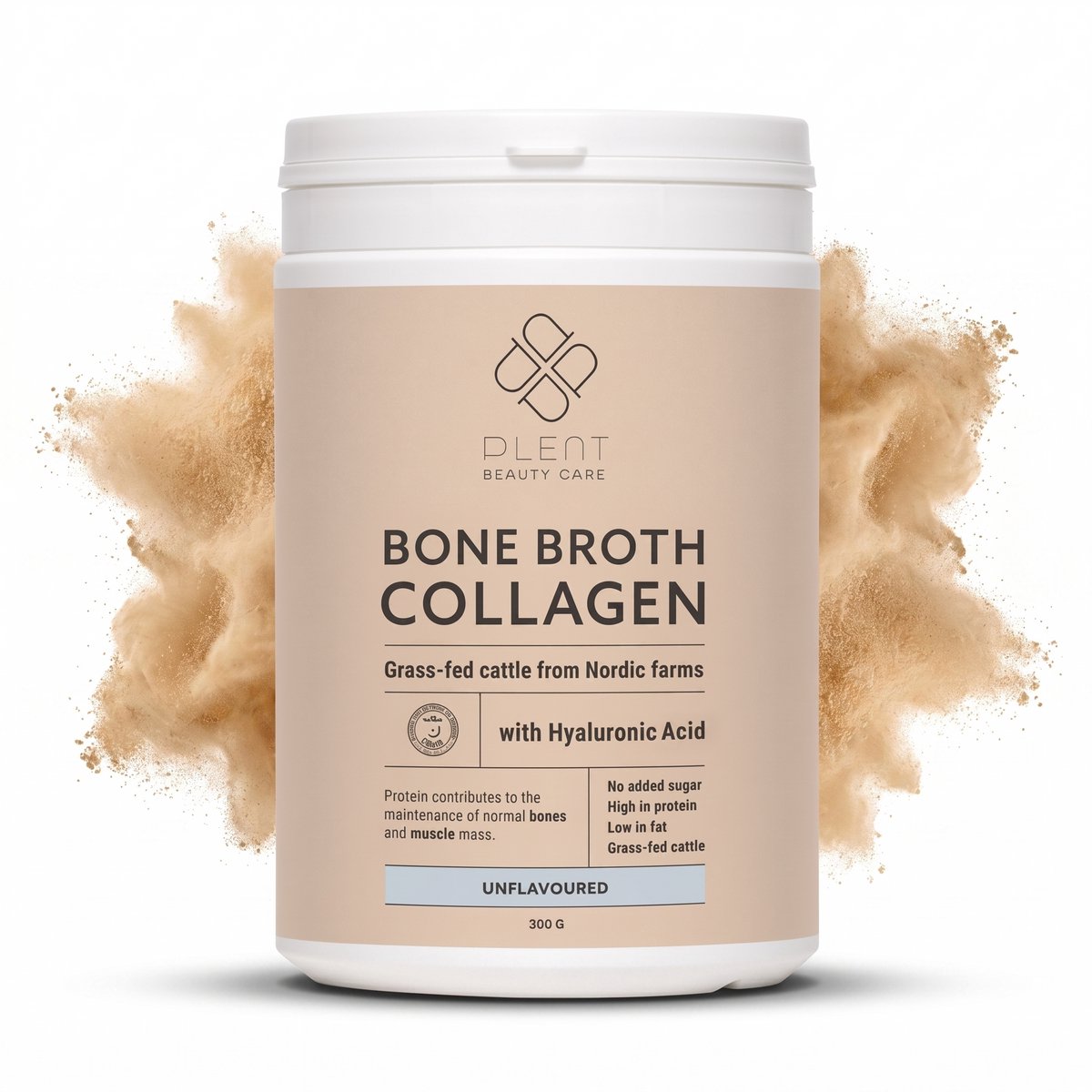 Plent - Classic Bone Broth Collageen - Unflavoured – 300 g poeder - Bottenbouillion