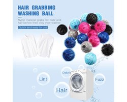 12 Stuks Pluisballen - Huisdierhaar Wasballen - Haarvanger Wasbollen - Wasmachine Huisdierhaarverwijderaar - 6 Kleuren - Ontharing - Verminder Kalkaanslag,Stof en Geuren - Voor Hondenhaar, Dons en Kattenhaar - Voor Wasmachines en Wasdrogers