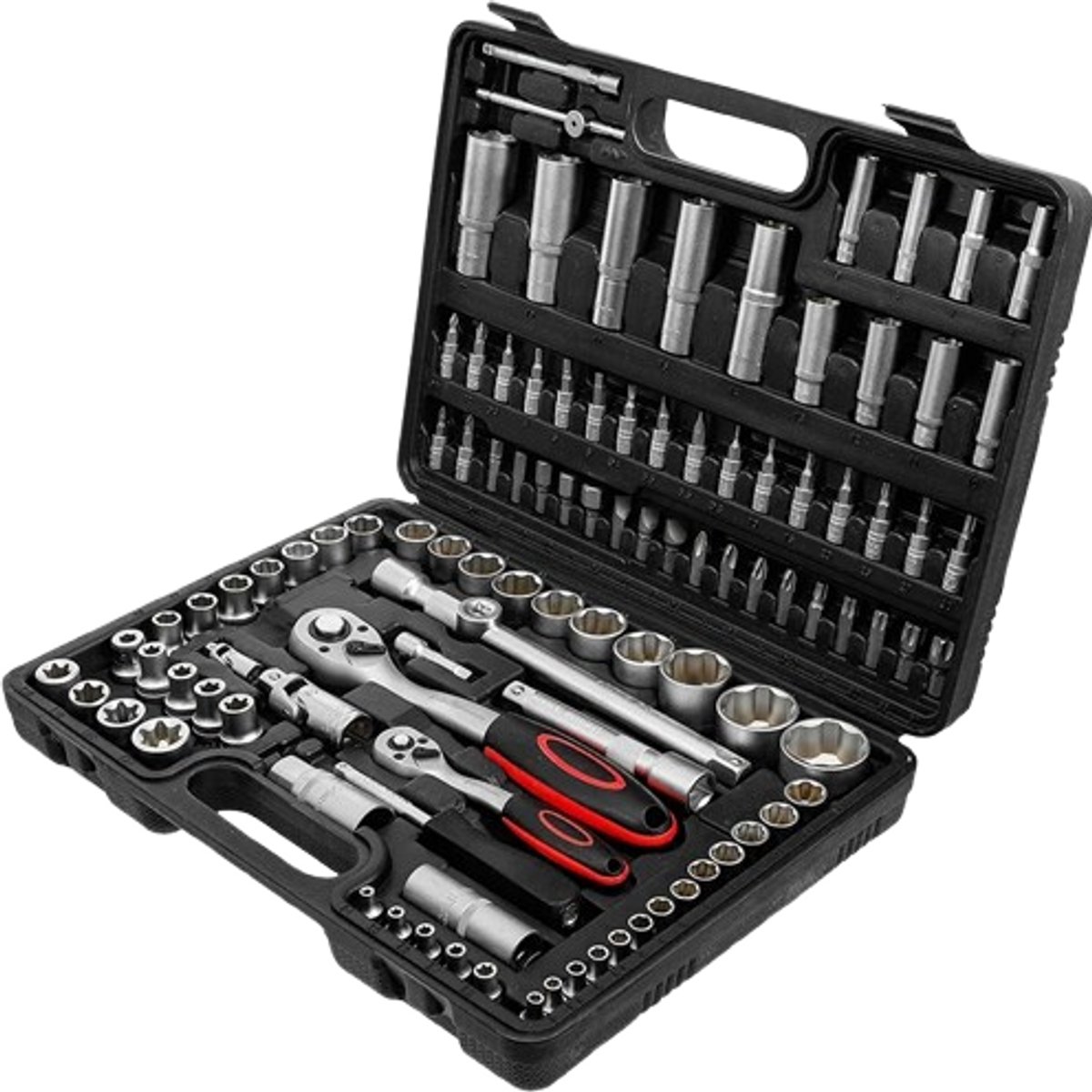 Cellista Dopsleutelset 108 Delig - Ratelset 1/4 en 1/2 Inch - Gereedschapset Auto Reparatie - Doppenset met Bits en Verlengstukken