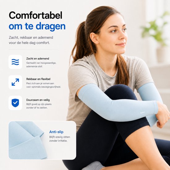 BOTC Arm Sleeve - Compressie Arm Mouwen - UV - Zonbescherming - werende mouwen - Blauw van BOTC — afbeelding 2
