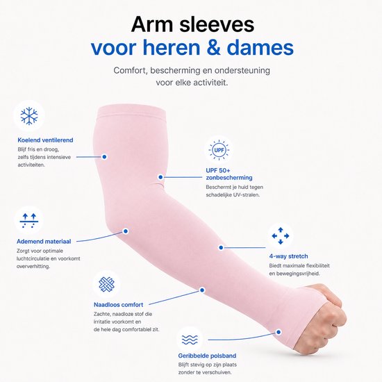 BOTC Arm Sleeve - Compressie Arm Mouwen - UV - Zonbescherming - werende mouwen - Roze van BOTC — afbeelding 3