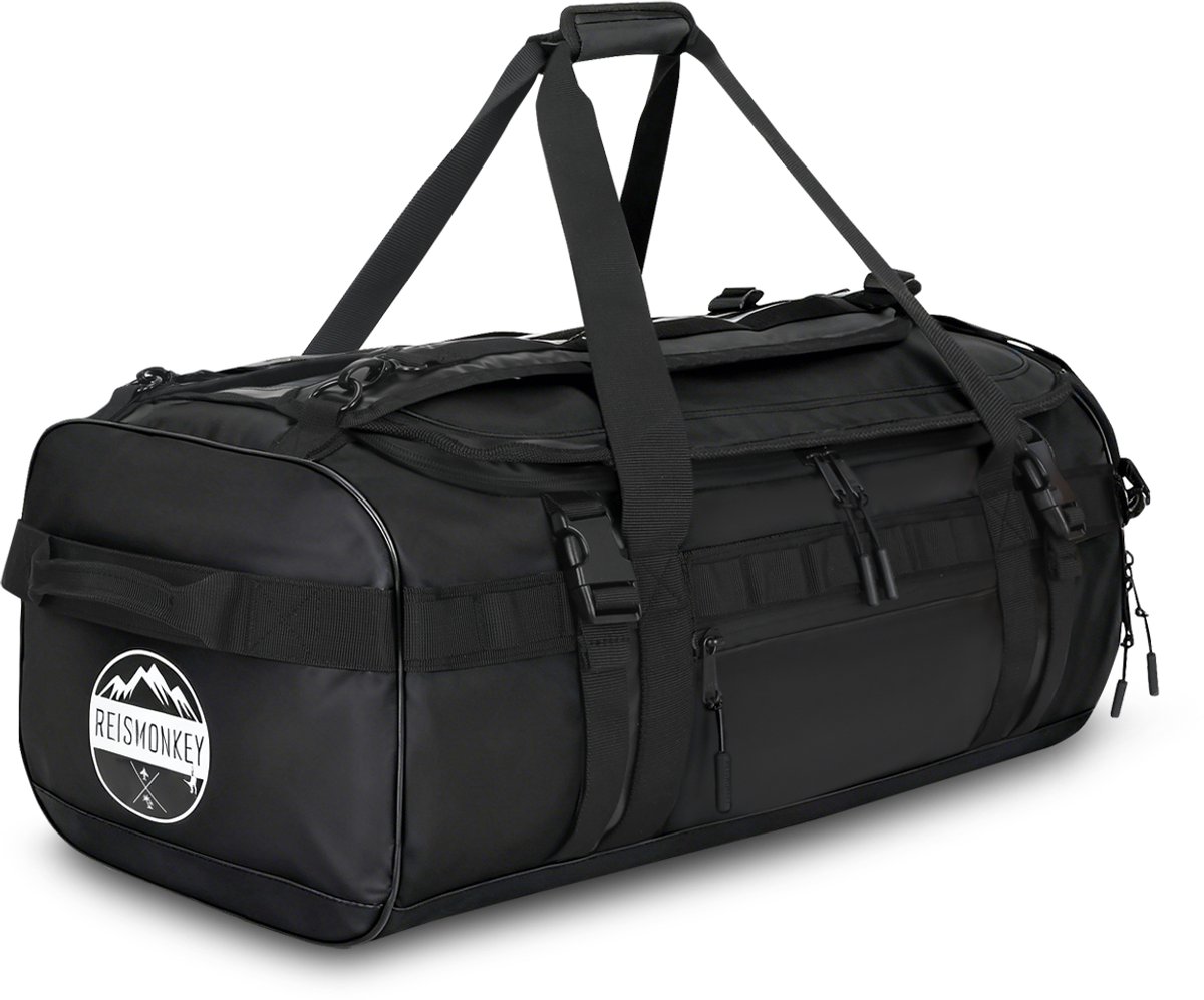Reistas 60L - Weekendtas met Schoenenvak - Duffel Bag - Op Rug te Dragen - Zwart - Reismonkey