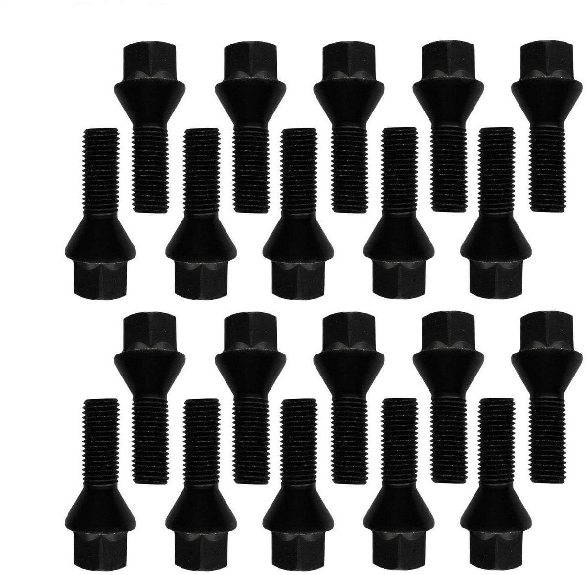 Wielschroeven Set - Velgen Bevestiging - Auto Onderhoud - Conisch 60 graden - M12 x 125 x 28 mm - Zilverkleurig