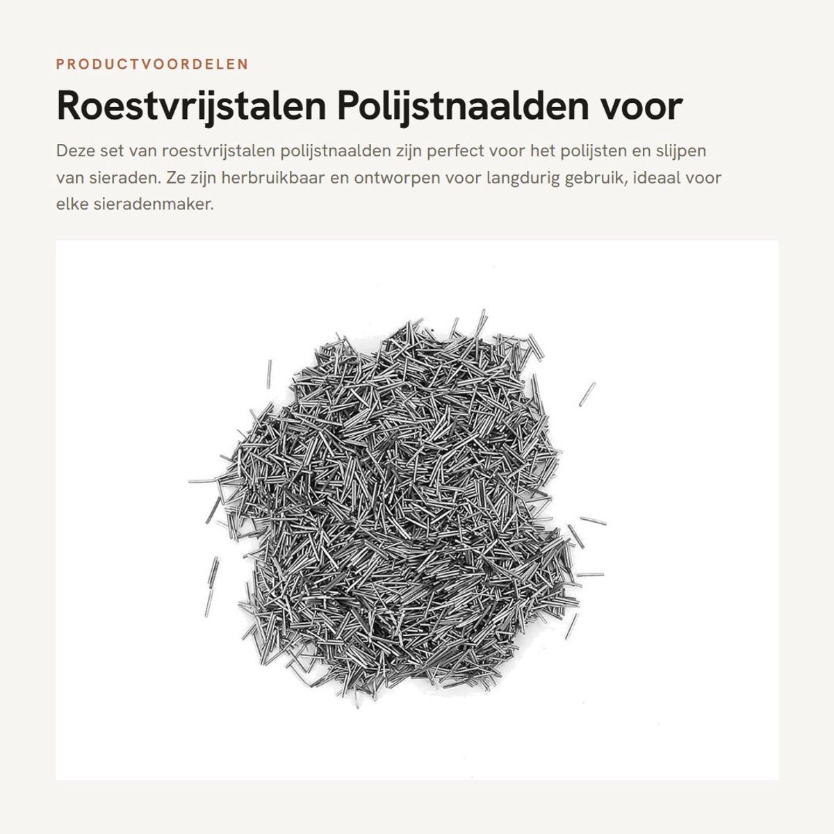 Dailygoods- Polijstnaalden 0,6 mm - Sieraden Gereedschap - Roestvrij Staal - Herbruikbaar - Duurzaam - Efficiënt Polijsten - Sieradengereedschap