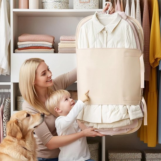 Compressiezakken Kleding - Opbergzakken Vacuüm - Ruimte Besparen - Herbruikbaar Stofwerend - 90x58cm - Wit van Merkloos — afbeelding 2