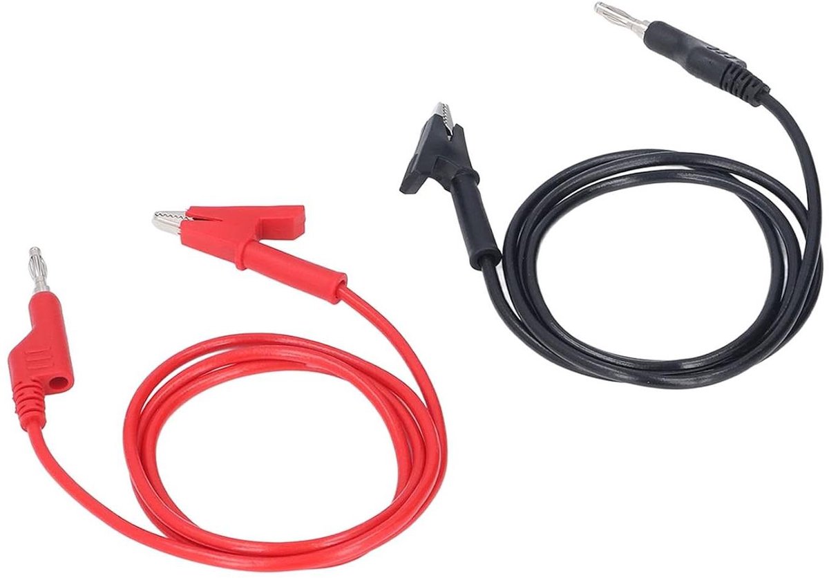 Siliconen Meetsnoer - Testkabel Bananenstekker - Elektrisch Testen - Messing Bananenstekker - 4 mm - Rood Zwart