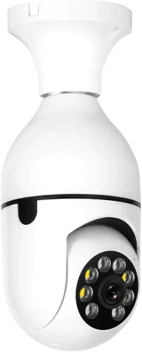 Bewakingscamera Bulb - IP Camera Wifi - Huis Beveiligen - Dubbele Lens Scherm - 1080P - Wit