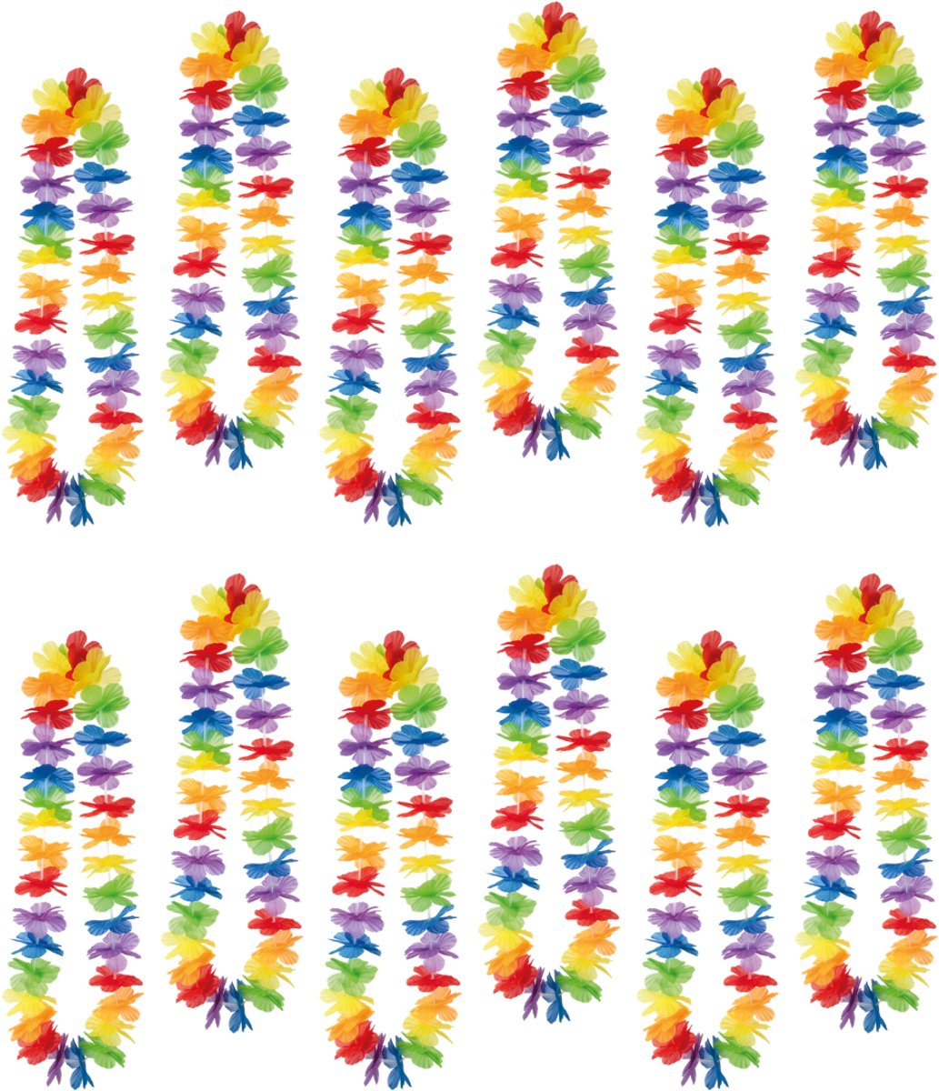 24x Hawaï Bloemenkrans Regenboog (Rainbow) – Hawaïaanse Lei – Set van 24 stuks – Vrolijke feestversiering, Pride, festival & verjaardag