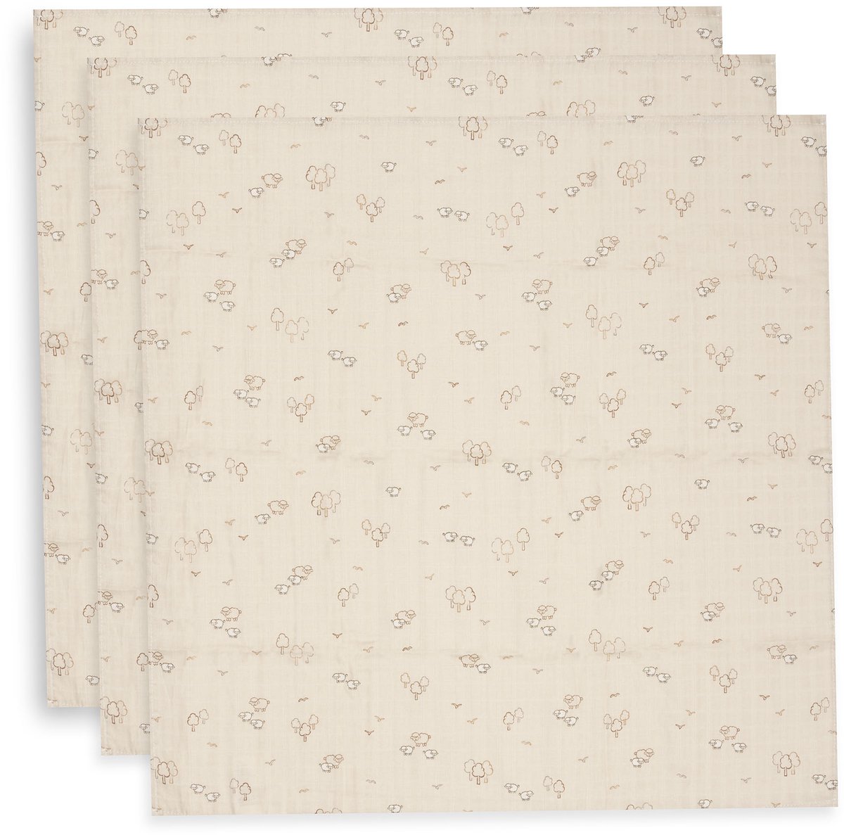 Jollein Hydrofiele Doek Small - 70x70cm - Woolly - 3 Stuks