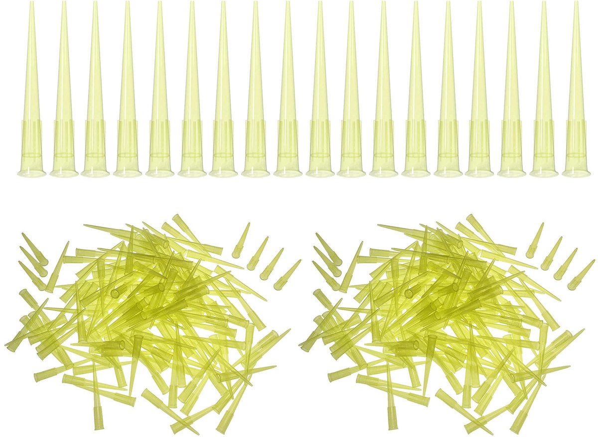 Dailygoods- Pipetpunten 1000 stuks - 200 µL - Kunststof - Universele tips - Geel transparant - Hittebestendig tot 121 graden Celsius - Pipet Tips