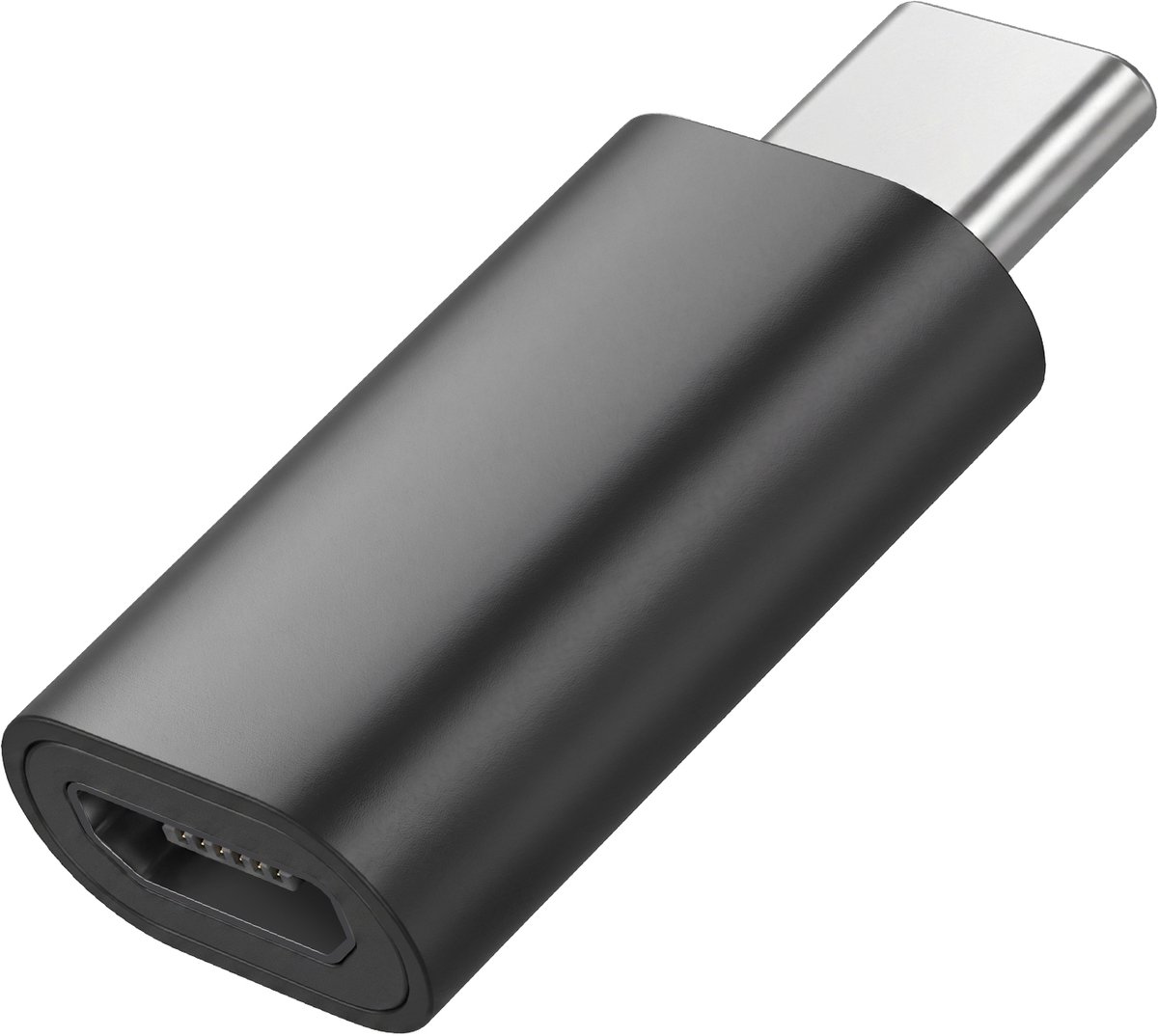 Blue Star, OTG Micro-USB Vrouwelijk naar USB-C Mannelijk Adapter, Zwart