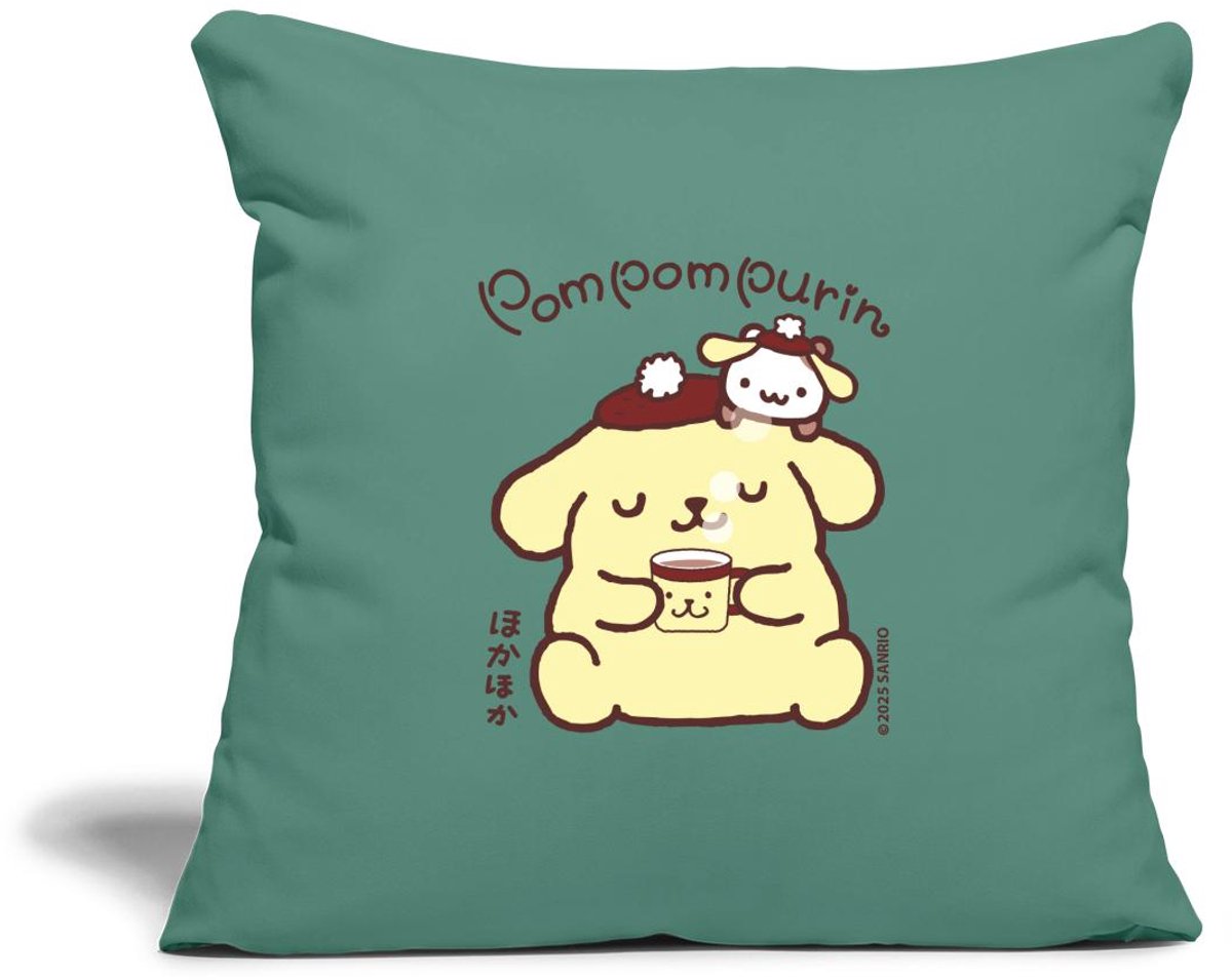 Pompompurin Drinkt Koffie Met Muffin Sierkussenhoes, 45 x 45 cm