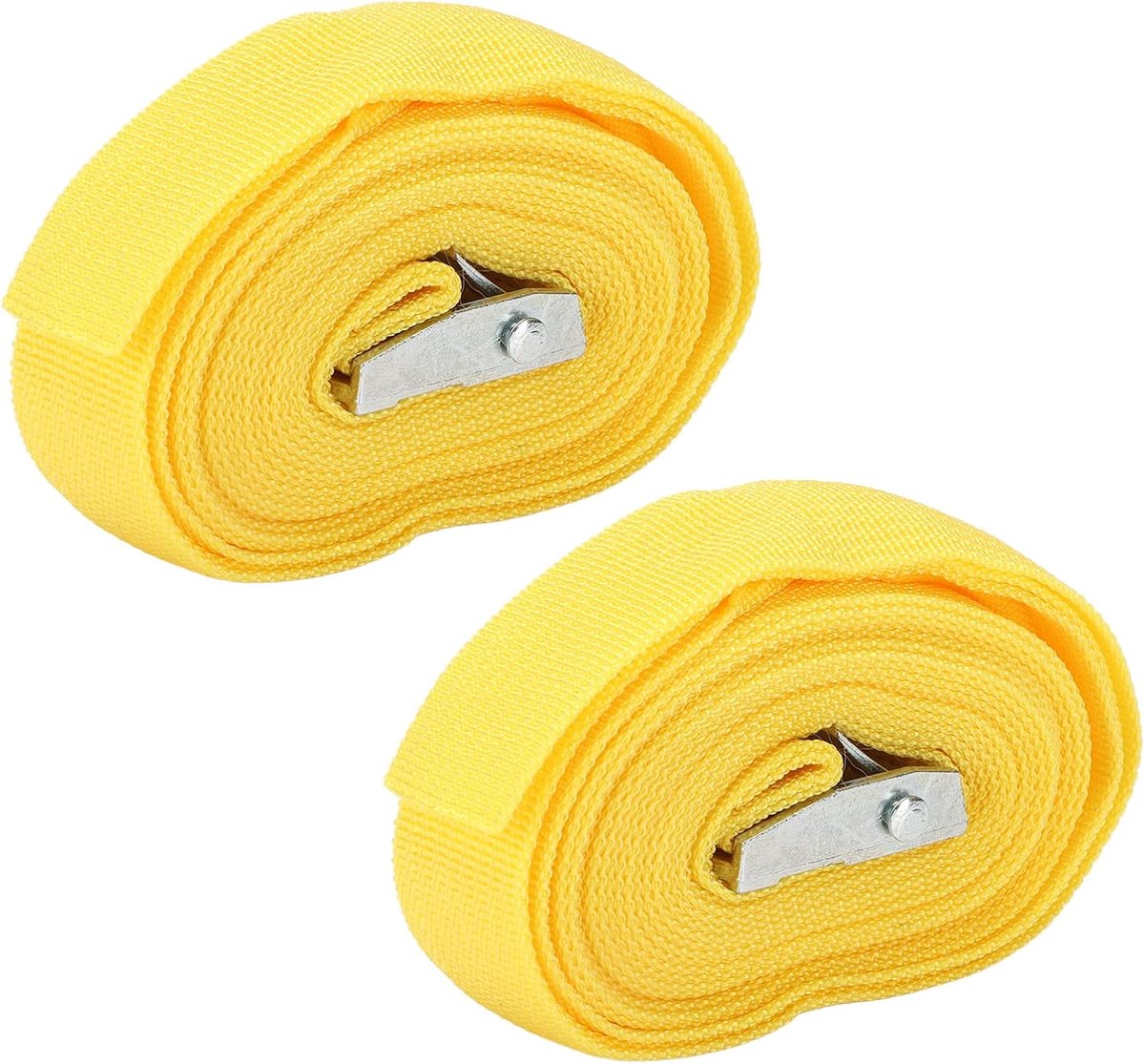 Spanband met gesp - Bindriem vracht - Bagage vastzetten - Zinklegering gesp - 3 Meter - Geel