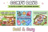 Kleurboeken Set van 3 - Little Corner - Into Gardens - Comfy Days - Ook voor Volwassenen - Hygge