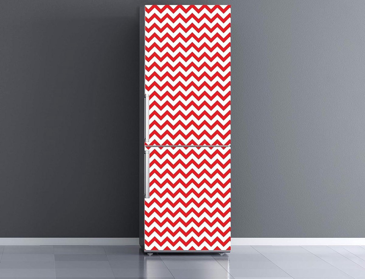 Koelkaststicker Zigzag - Koelkastdecoratie Vinyl - Keuken Opfrissen - Zelfklevend Ontwerp 