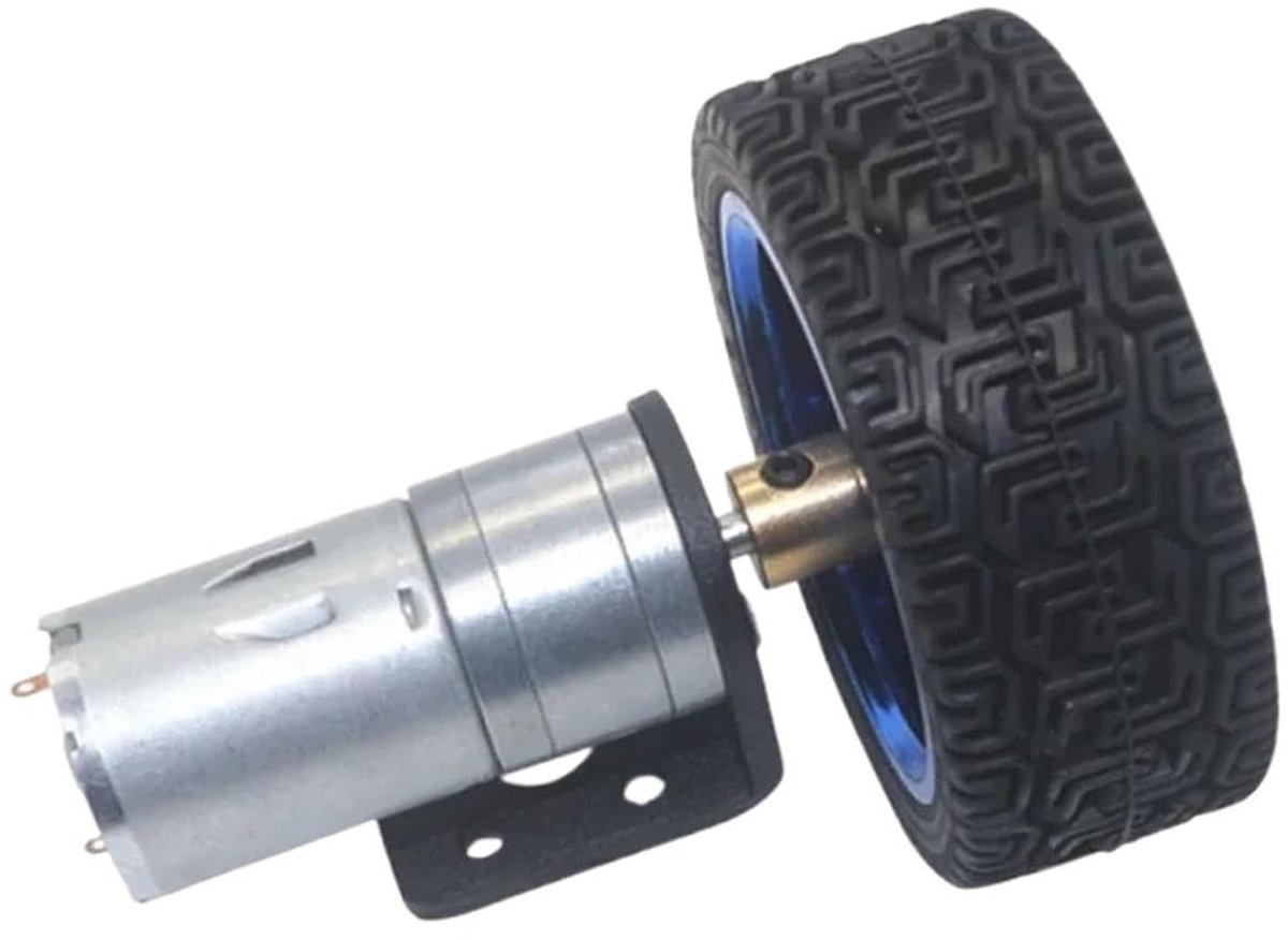 Encoder Motor - Gereedschap Motor - Modelbouw - Met Montagebeugel - 65mm Wiel - Metaal