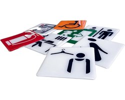 Pictogram Sticker - Waarschuwingsbord Zelfklevend - Brandveiligheid Communiceren - Lenseffect - 95 x 95 mm - Wit