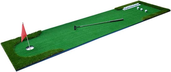 Golf Putting Green - Oefenmat Golf - Golf Techniek Verbeteren - Dubbel Gras Ontwerp - 300 x 75 cm - Groen van GOLF — afbeelding 3
