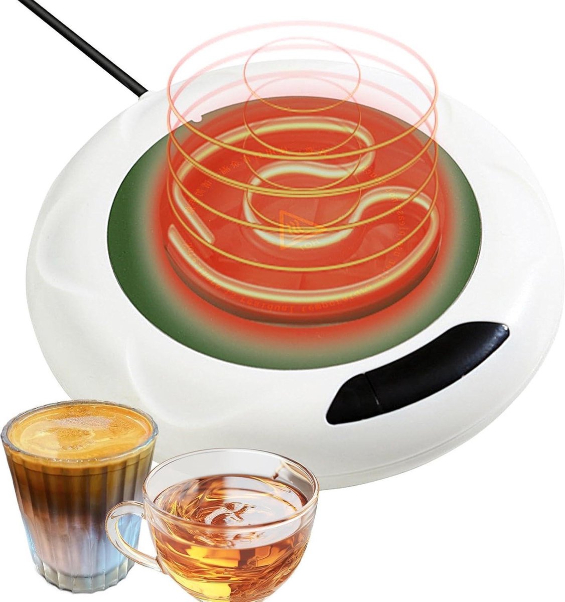 Drankjes Verwarmer - Kopjeswarmer Bureau - Warme Dranken Houden - Automatische Uitschakeling - 11.6 cm - Wit