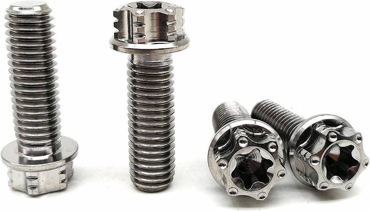 Titanium M8 Schroeven - Titanium Bouten - Fiets Onderdelen - PVD Gecoat - M8x30 - Titanium Zilver