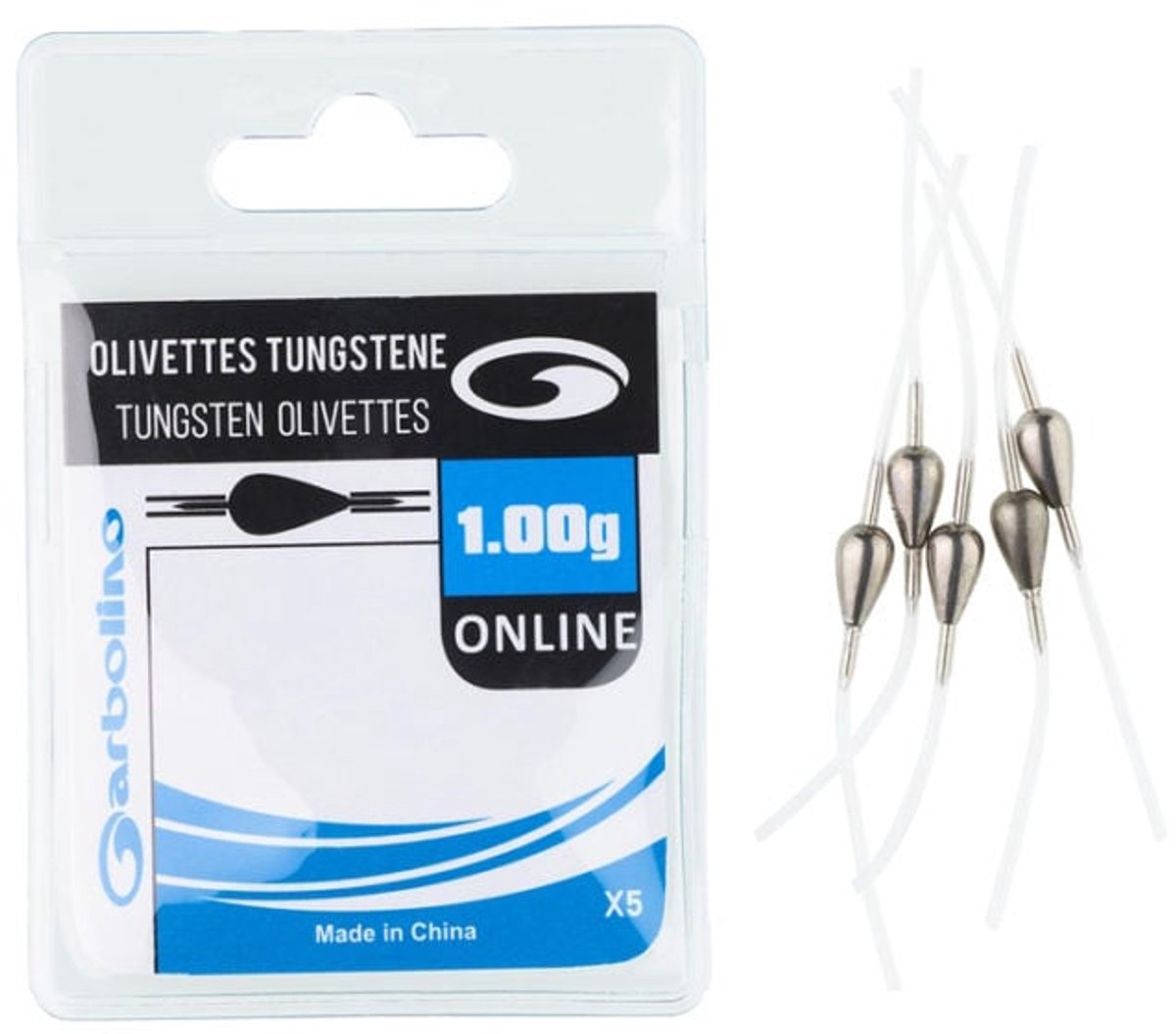 Garbolino Olivette Competition Tungstene Online – Verwisselbare Tungsten Olivettes 5 Stuks - Maat : 1.00g