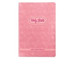 KJV Kids Bible, 40 Pages Full Color Study Helps, Presentation Page, Ribbon Marker, Holy Bible for Children Ages 8-12, Light Pink Hearts Faux Leather Flexible Cover