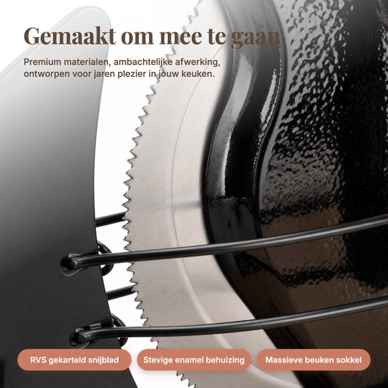 Fornello Snijmachine - Broodsnijmachine - RVS - Broodsnijder - Hout — afbeelding 3