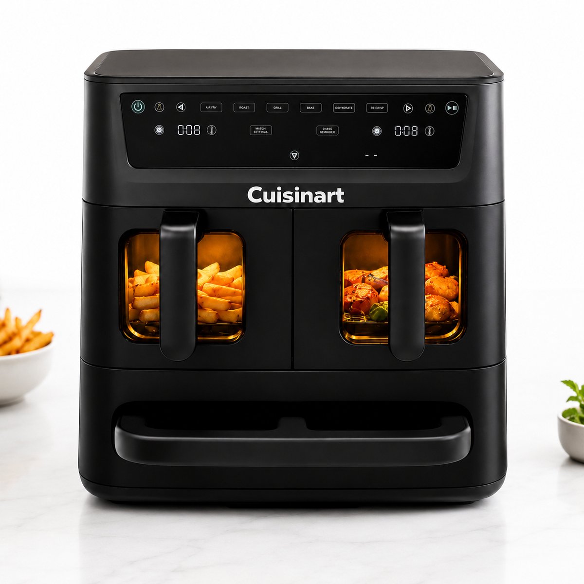 Cuisinart - Tri Zone 13,6 L Airfryer & Oven - 3 zones Heteluchtfriteuse (2x4,3 L + 5 L) - 9 functies - Sync Cooking - PFAS-vrije keramische coating - 2520 – 3000W - Zwart