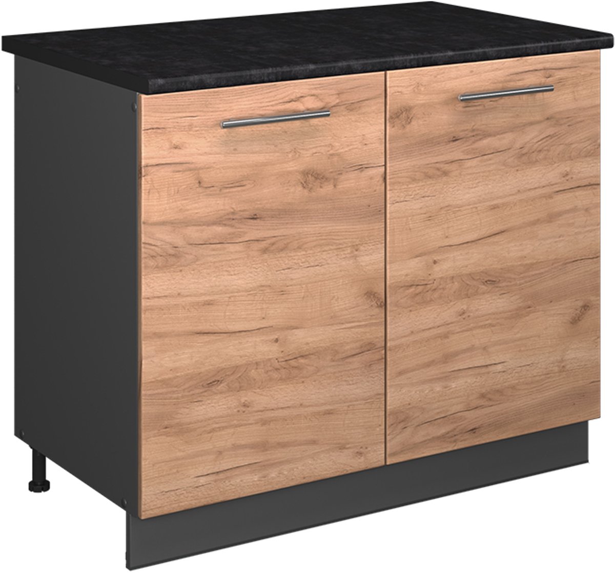 Vicco Wastafelkast Fame-Line, Goudkleurig Eiken/Antraciet, 100 cm, WB Antraciet