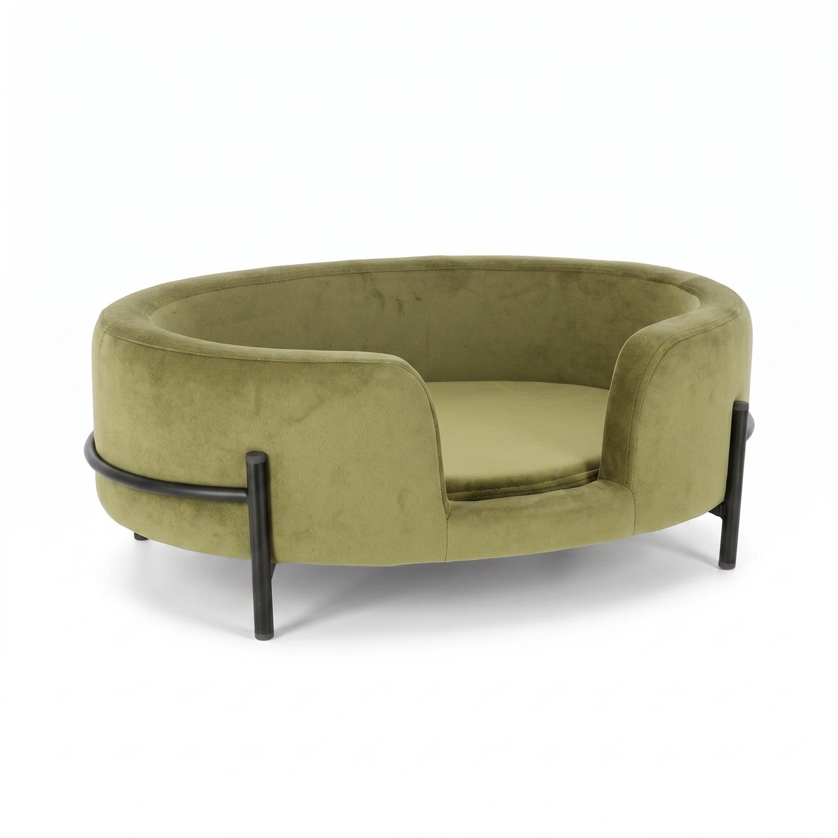 Hondenmand Sambo Mosgroen – Luxe Zachte Hondenbank – Comfortabele Slaapplaats voor Kleine Honden – 64x41 cm