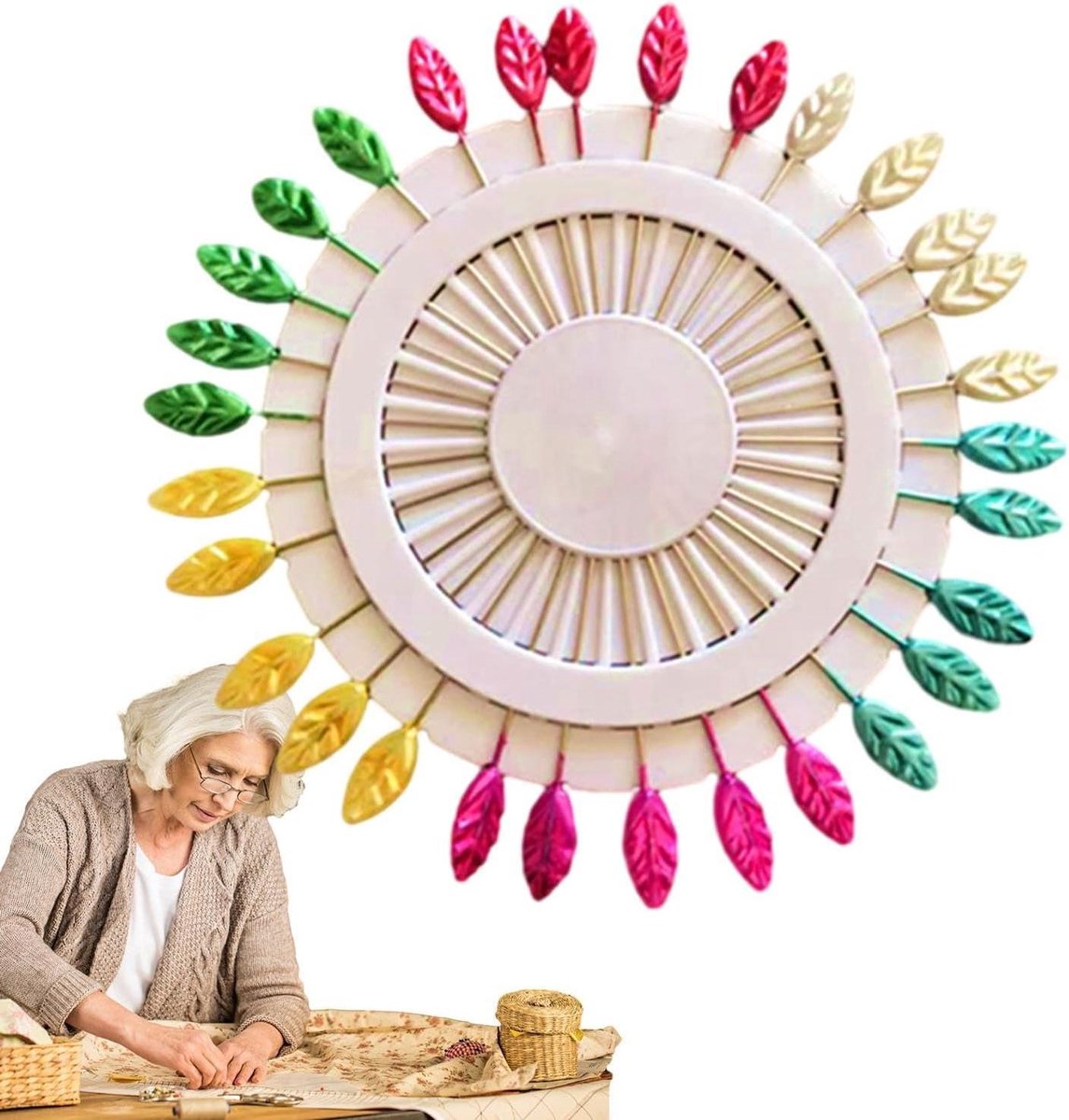 Naaispelden met kop - Rechte pinnen - Stoffen bevestigen - Kleurrijke parelkoppen - 1 set - Willekeurige kleur