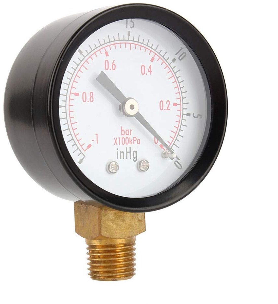 Dailygoods- Vacuummanometer 2" - Drukmeter - Onderste Beugel - Geschikt voor Lucht/Water/Olie/Gas - 1/4" NPT - Precisie Meting