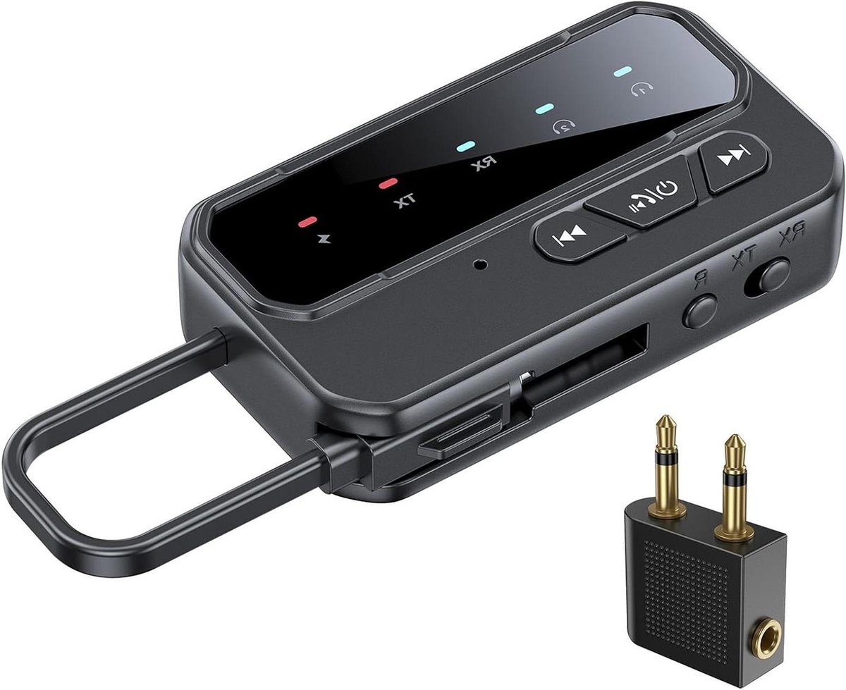 Auto Adapter - Radio Zender - Muziek Streamen - Dubbele Apparaat Koppeling - 10.4 cm - Zwart