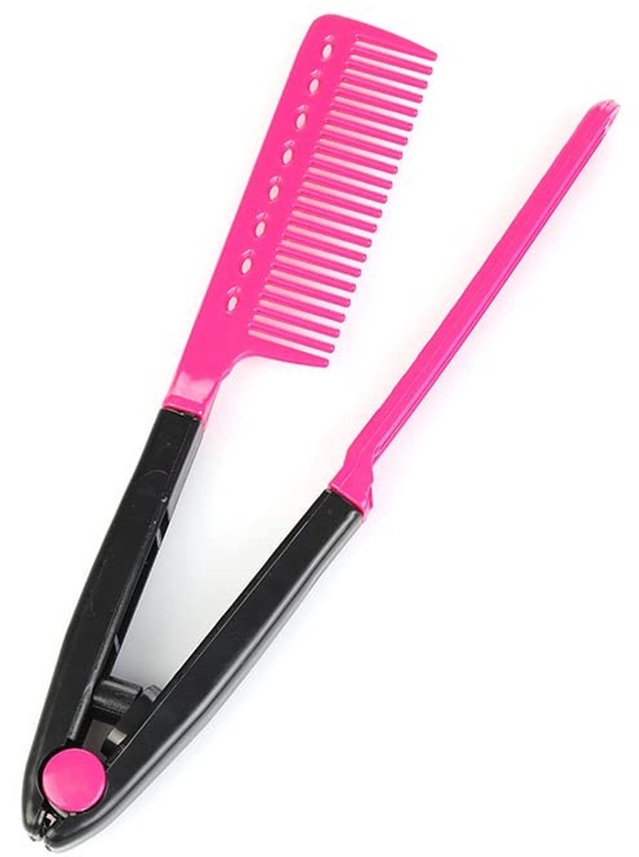Dailygoods- Stijlkam V-vormig - Antiklit Kam - Professionele Kam - Voor Lang/Dik Haar - Ideaal voor Thuis/Salon - 3,7 cm x 25 cm