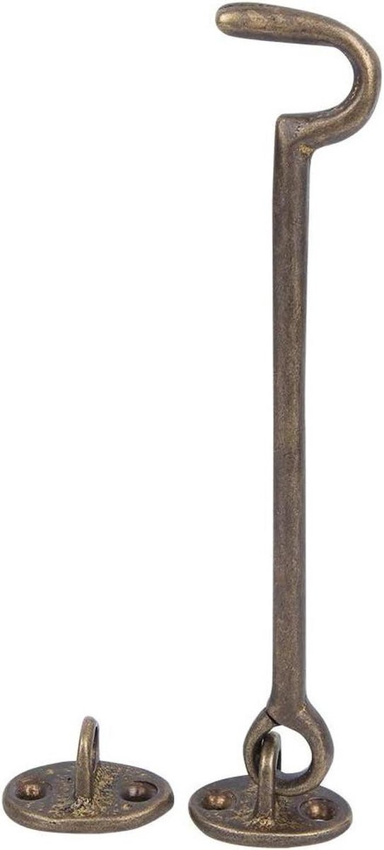Raamsluitingen Raamhaak - Windbeugel Beveiliging - Ramen Vastzetten - Antiek Messing Ontwerp - 15.98 x 4.98 cm - Brons